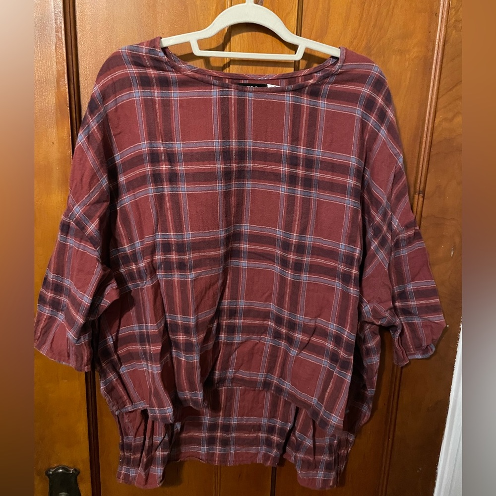 BDG Oversized Flannel High-low Top